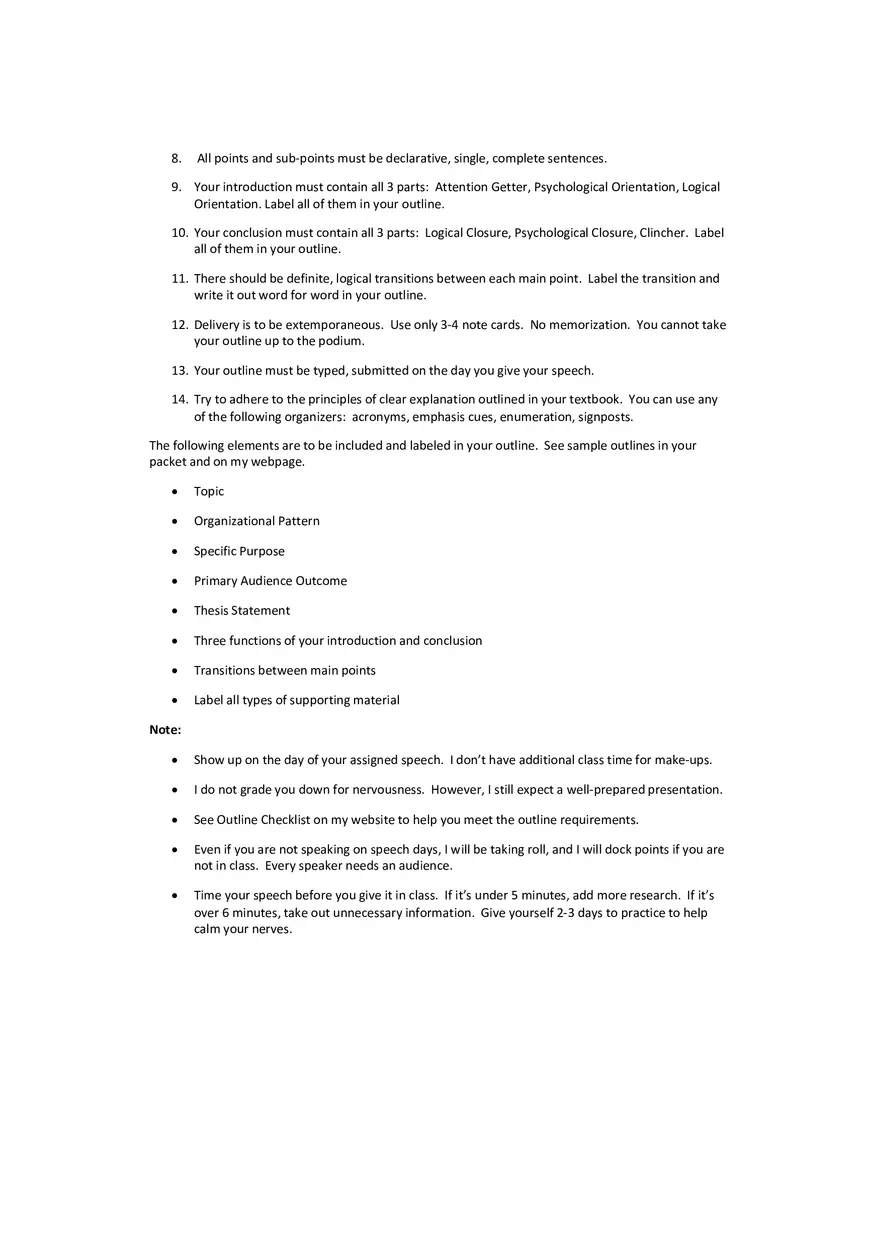 Speech (Informative) Assignment - Page 2