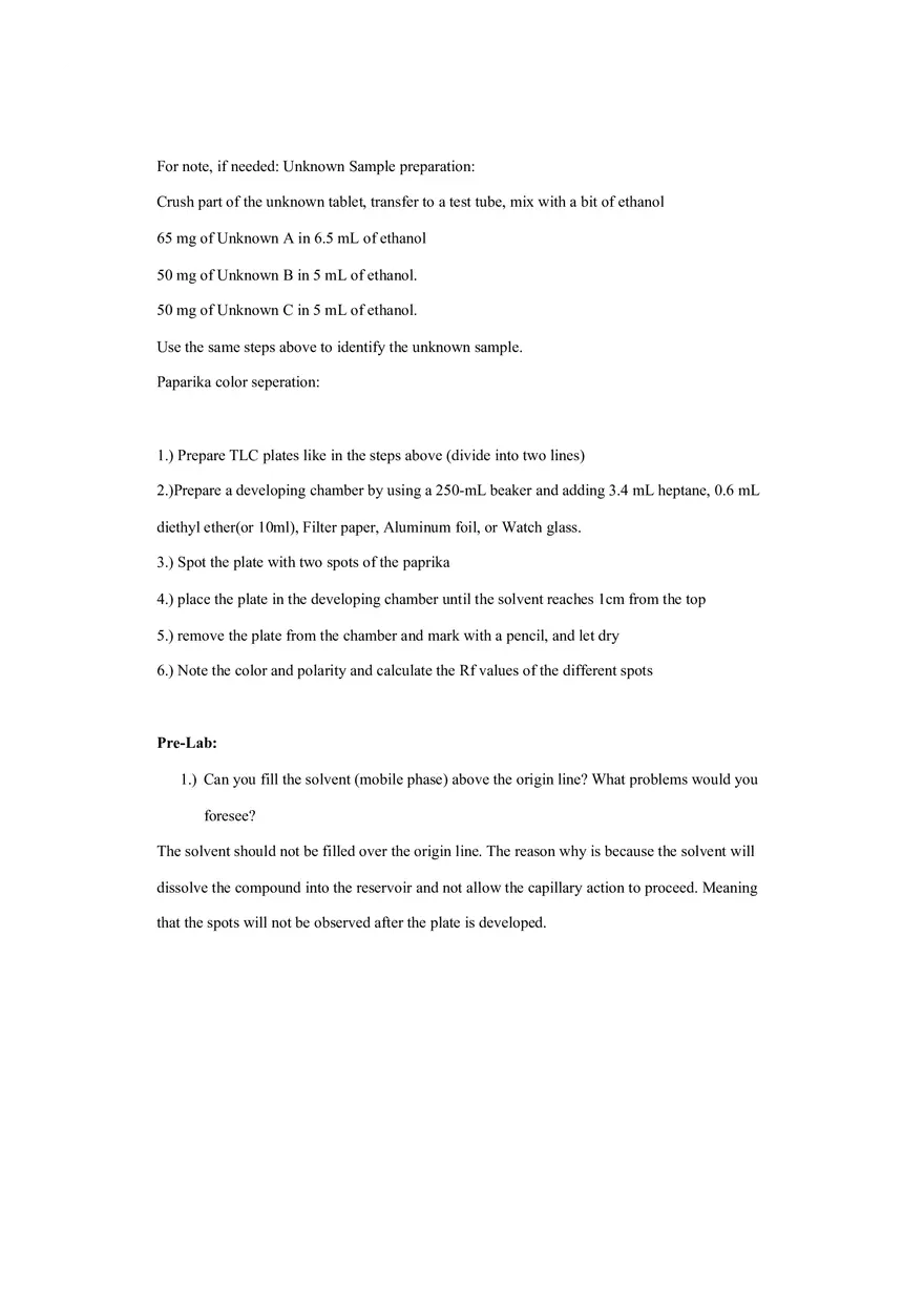 Thin Layer Chromatography Lab Report - Page 3