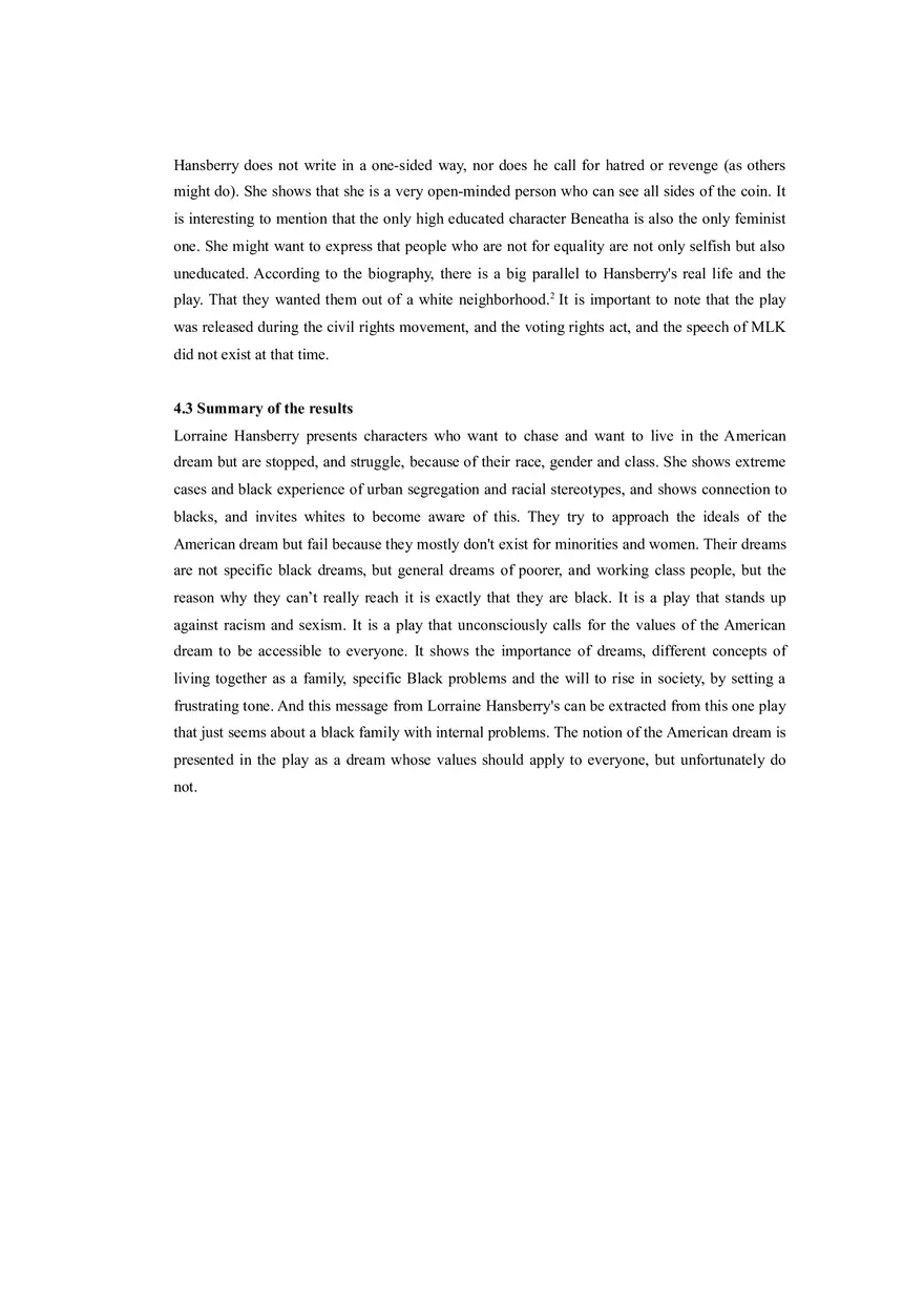A Raisin in the Sun - Meaning, Intention - Page 2
