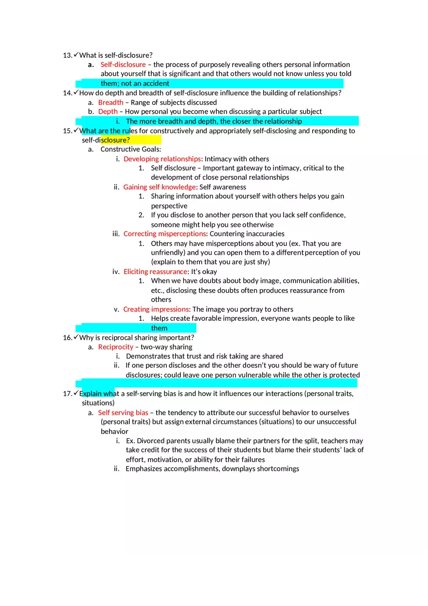 Fundamentals of Communication, Chapter 1 Final Exam Study Guide - Page 7
