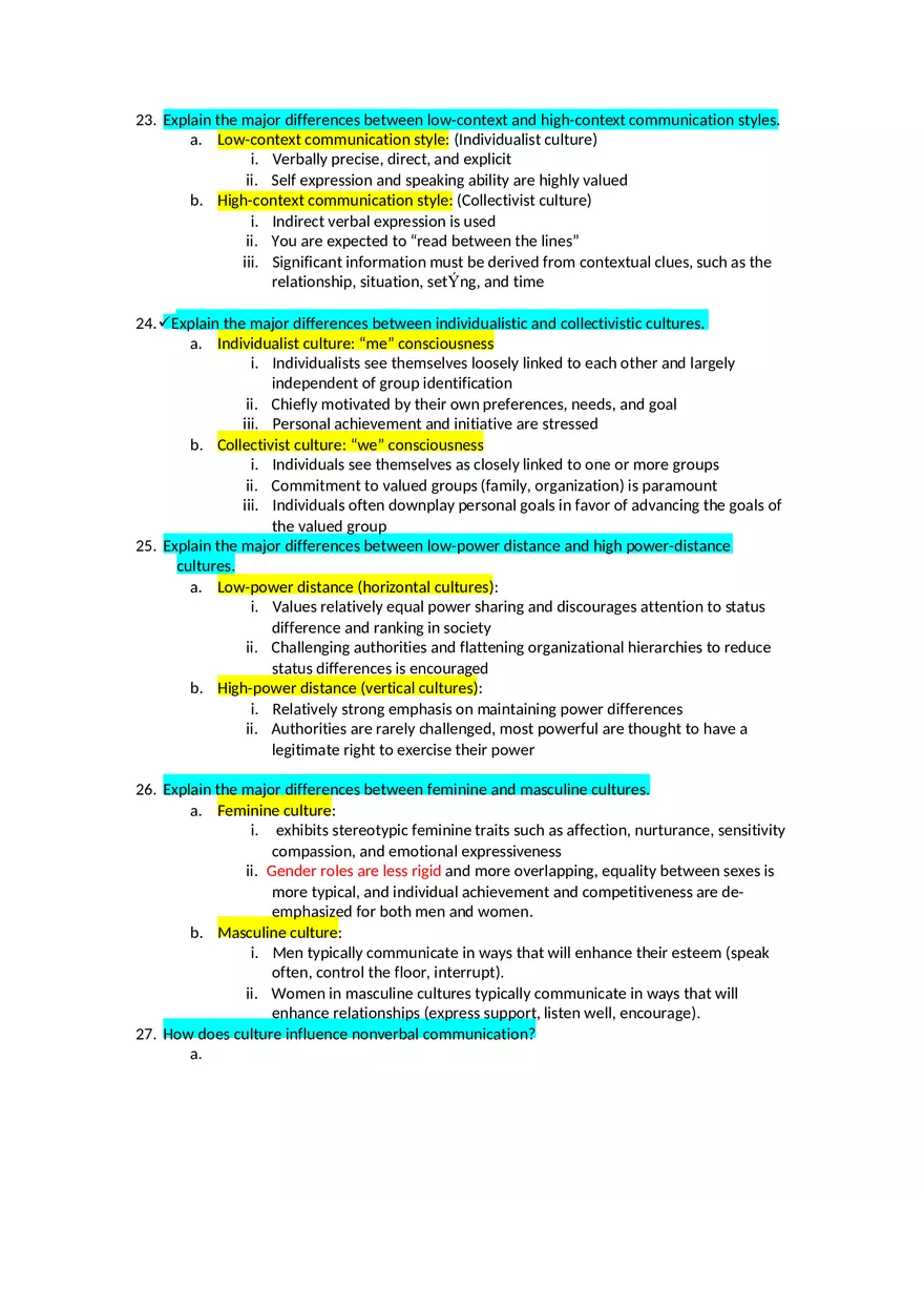 Fundamentals of Communication, Chapter 1 Final Exam Study Guide - Page 9