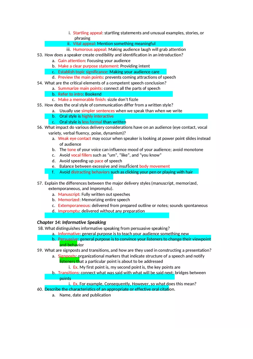 Fundamentals of Communication, Chapter 1 Final Exam Study Guide - Page 4
