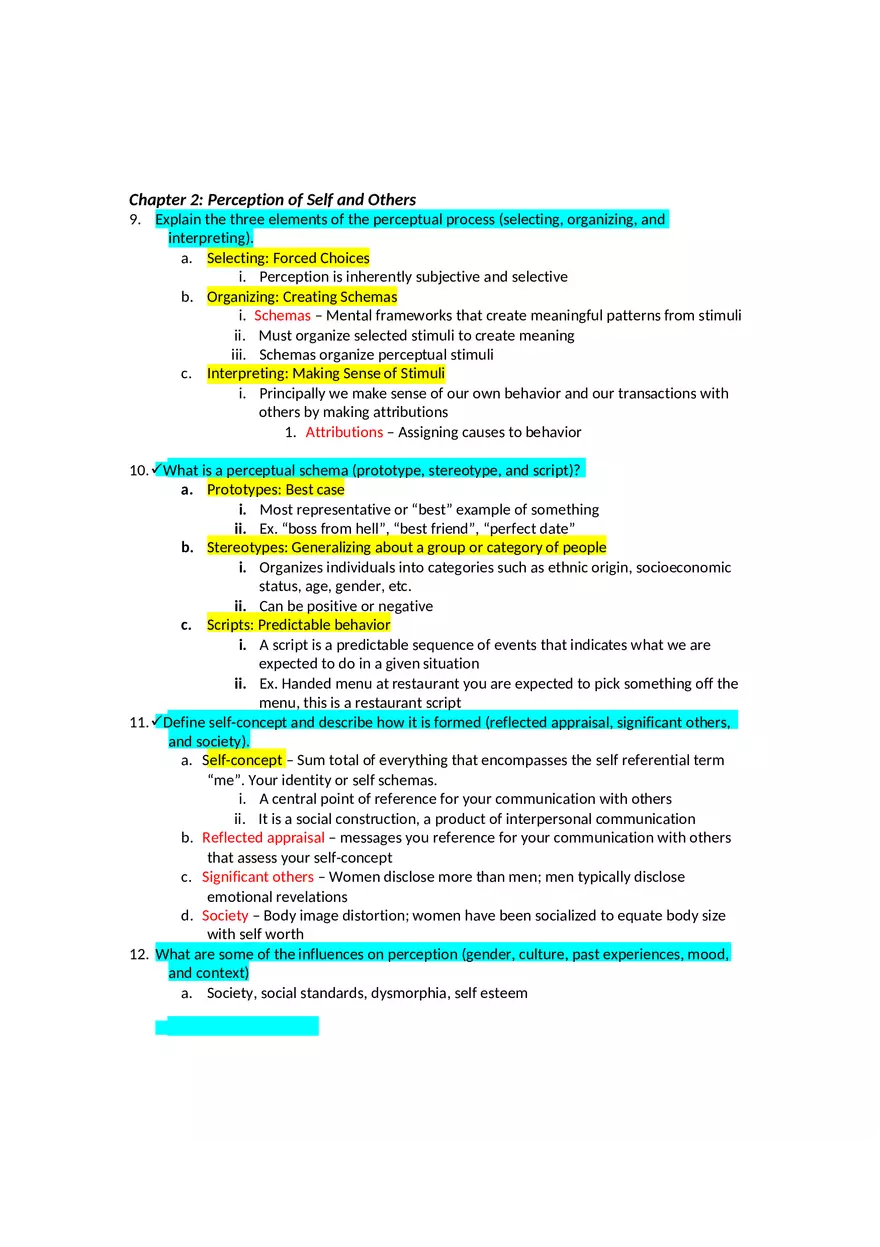 Fundamentals of Communication, Chapter 1 Final Exam Study Guide - Page 6