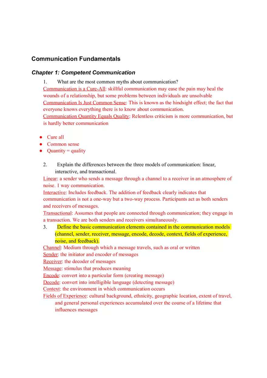 Fundamental Human Communication Final Guide - Page 2