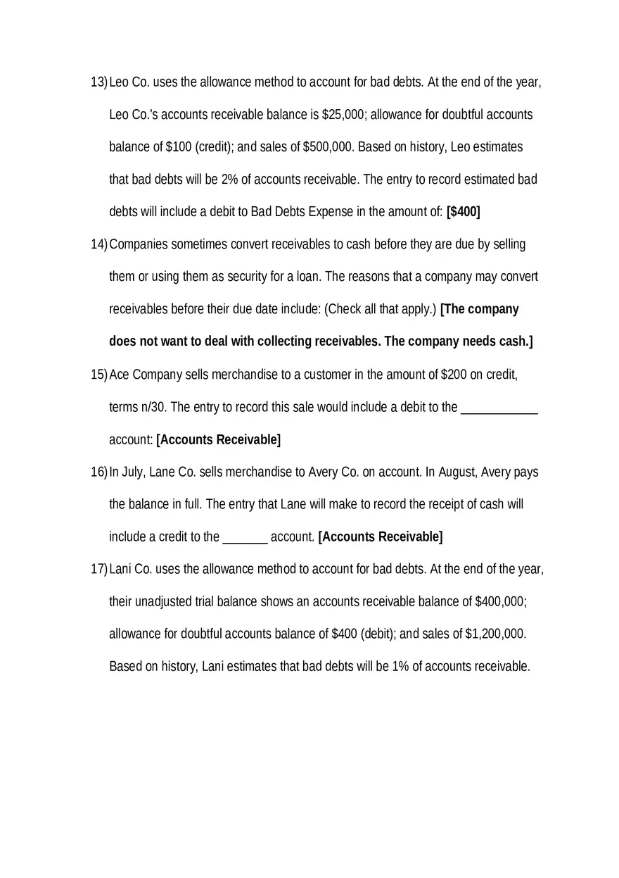 Accounting for Receivables and Bad Debts - Page 3