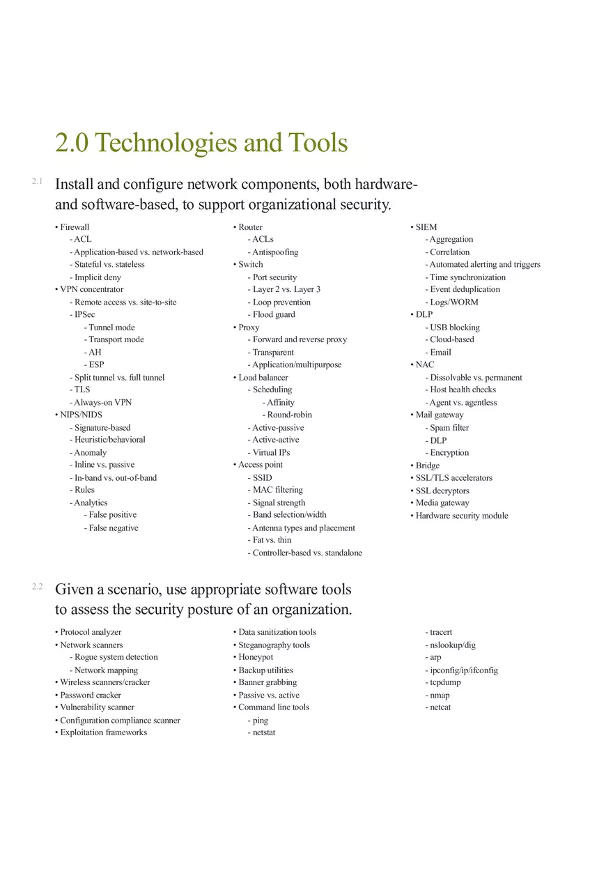 Computer Security Exam Objectives - Page 9