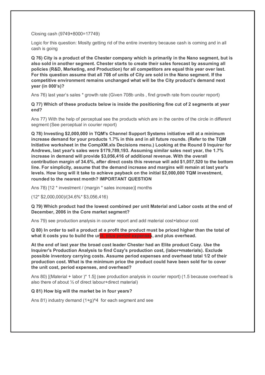 Business Operations and Financial Strategy Quiz Notes - Page 8