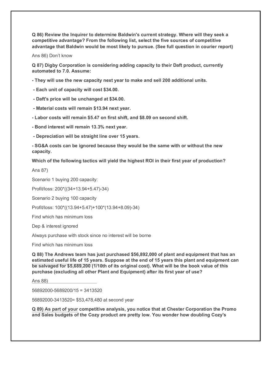 Business Operations and Financial Strategy Quiz Notes - Page 10
