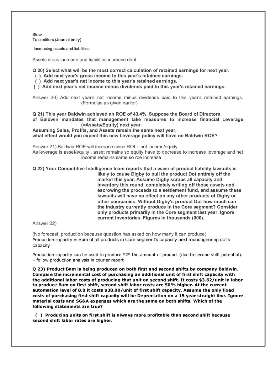 Business Operations and Financial Strategy Quiz Notes - Page 15