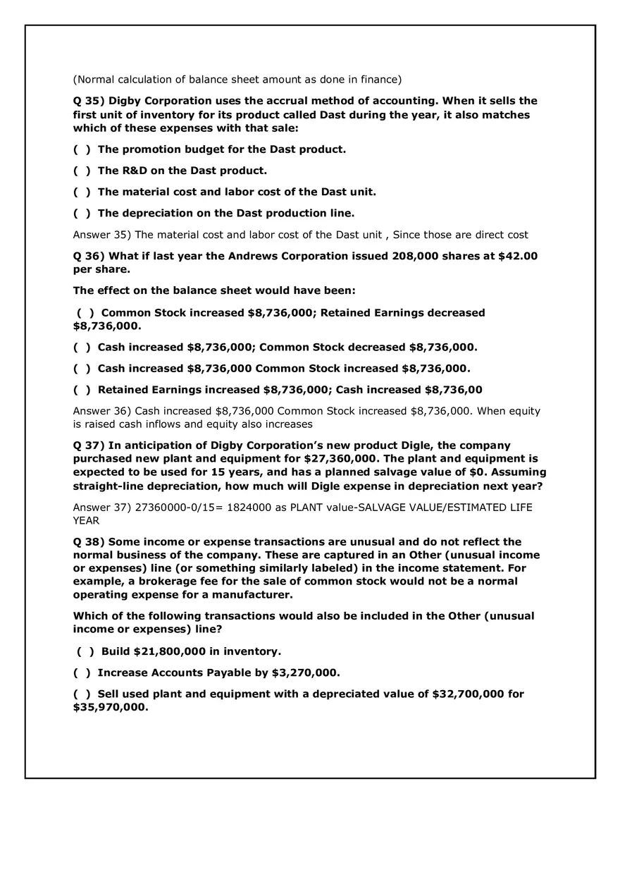 Business Operations and Financial Strategy Quiz Notes - Page 18