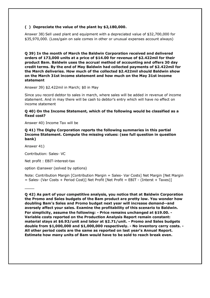 Business Operations and Financial Strategy Quiz Notes - Page 19
