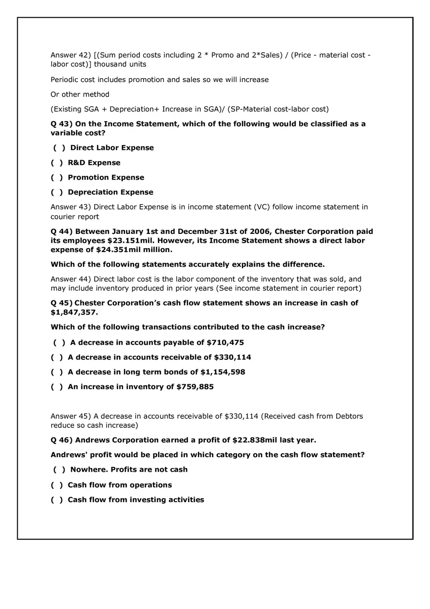 Business Operations and Financial Strategy Quiz Notes - Page 20