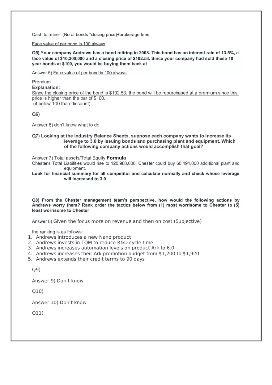 Business Operations and Financial Strategy Quiz Notes - Page 2