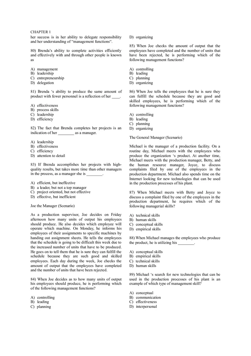 Fundamentals of Management - Roles and Functions Quiz - Page 6