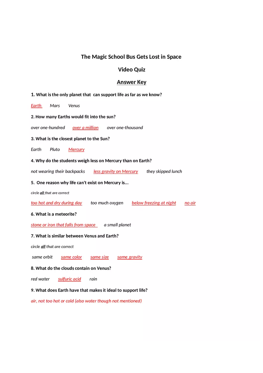 The Magic School Bus Gets Lost in Space - Page 1