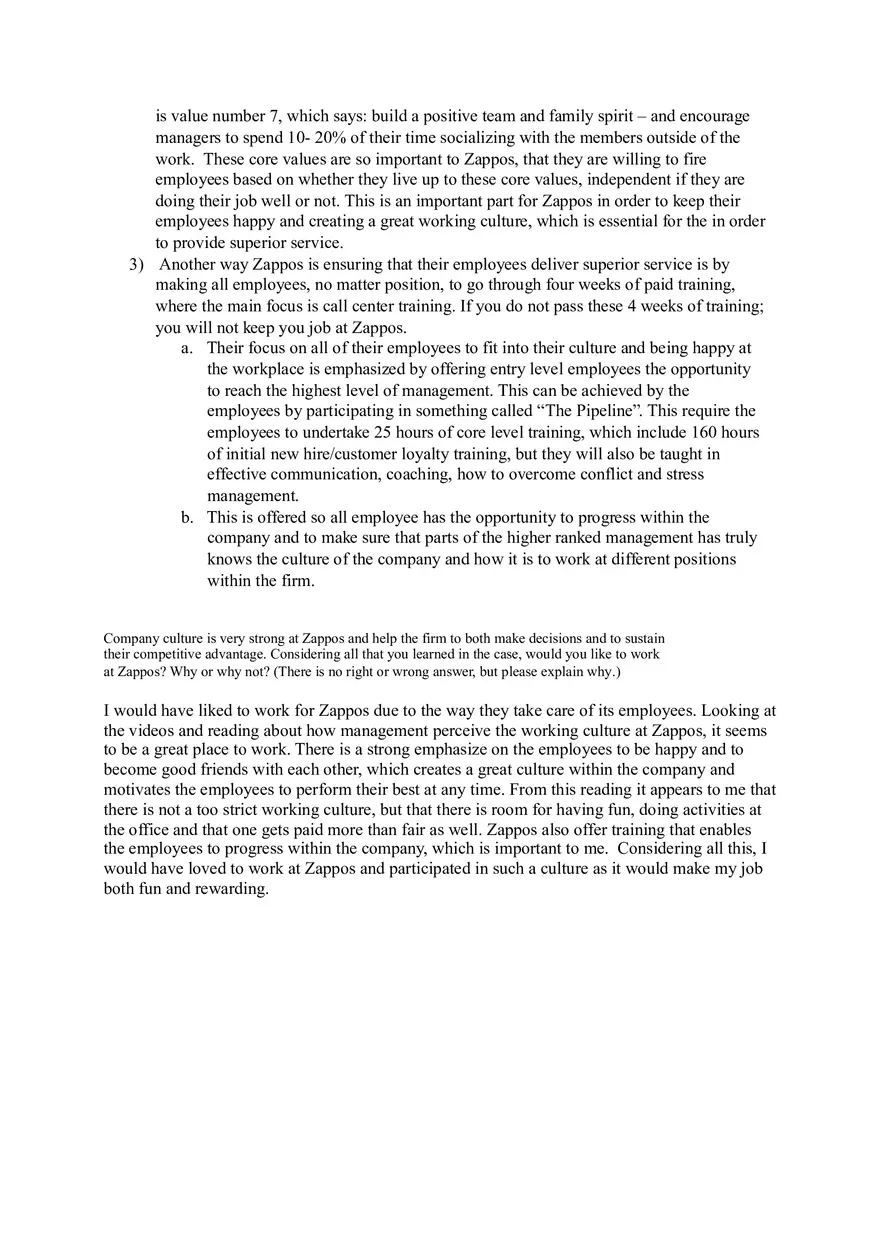 Zappos' Exceptional Customer Service Case - Page 2