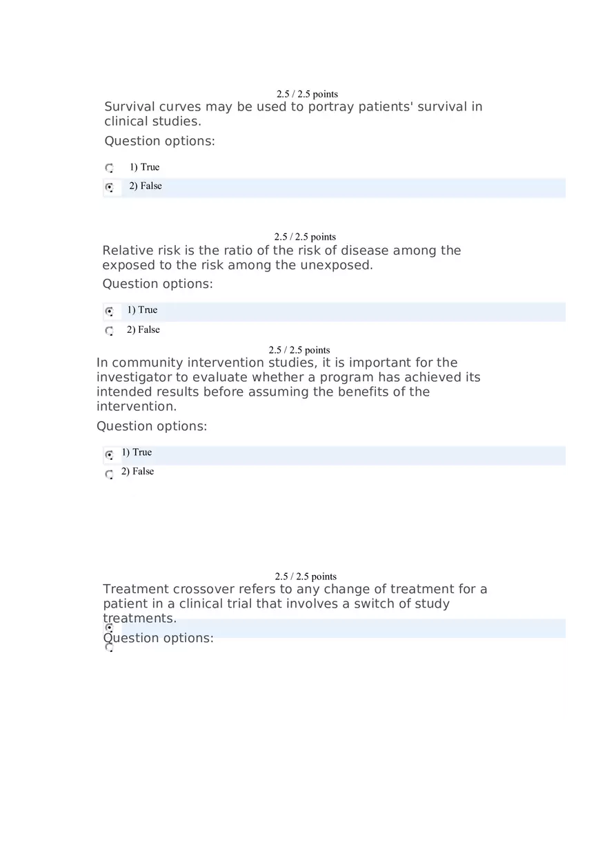 Quiz Chapter 7 and 8 Protocol, Clinical Trials, Community Trials - Page 7