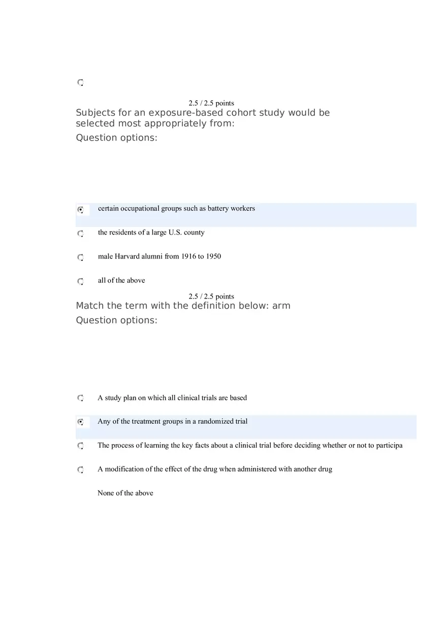 Quiz Chapter 7 and 8 Protocol, Clinical Trials, Community Trials - Page 4