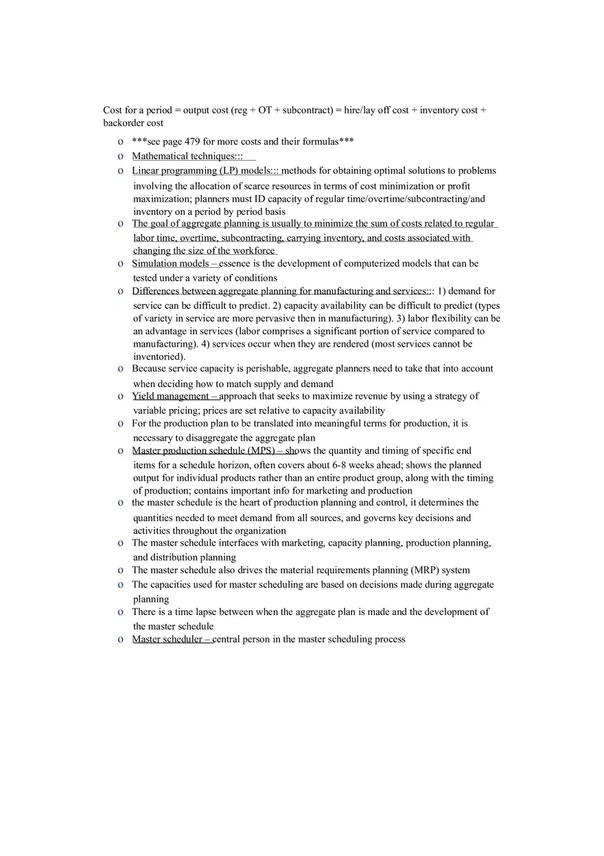 Chapter 11 Aggregate Planning and Master Scheduling - Page 3