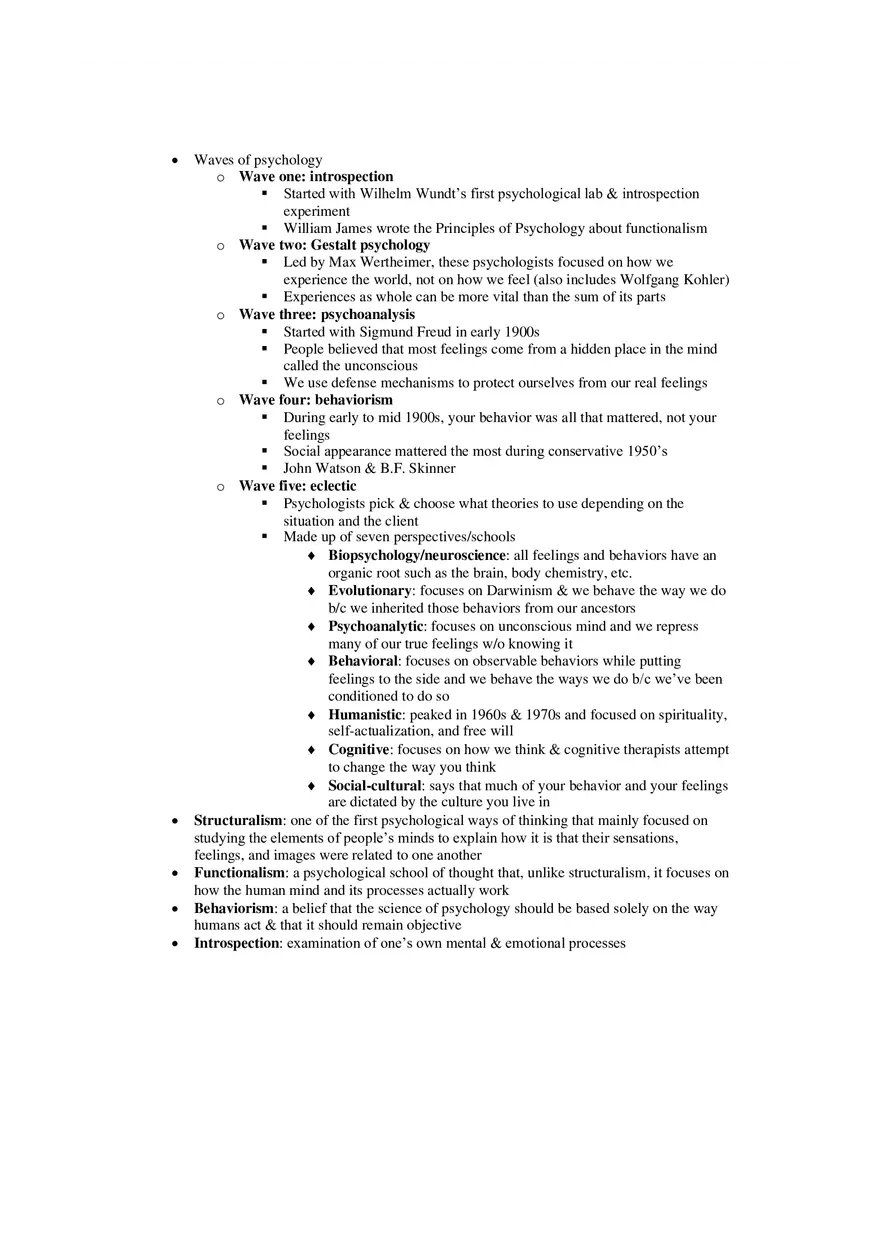 Psychology Unit 1 People to Remember - Page 2