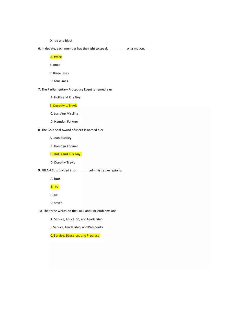 FBLA General Knowledge Test Study Guide - Page 2