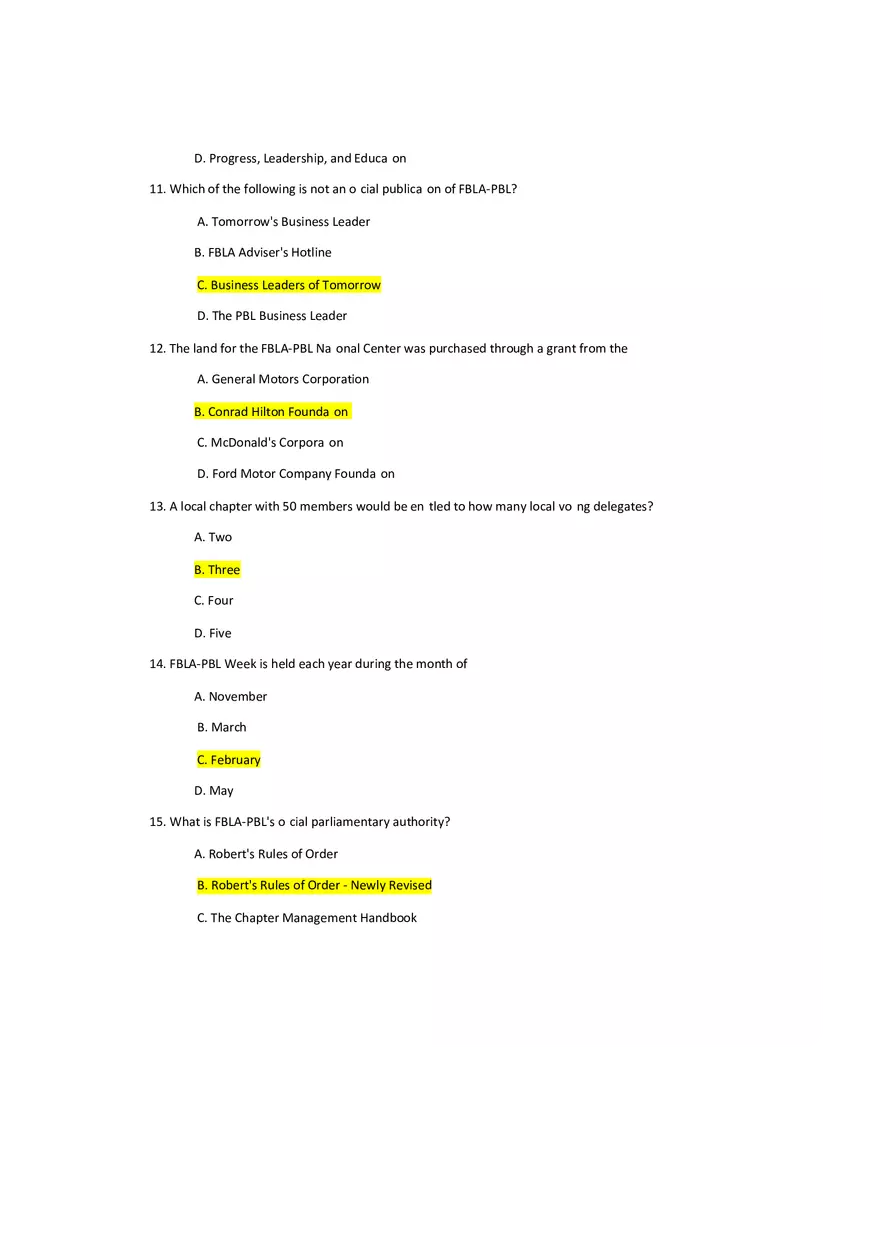 FBLA General Knowledge Test Study Guide - Page 3