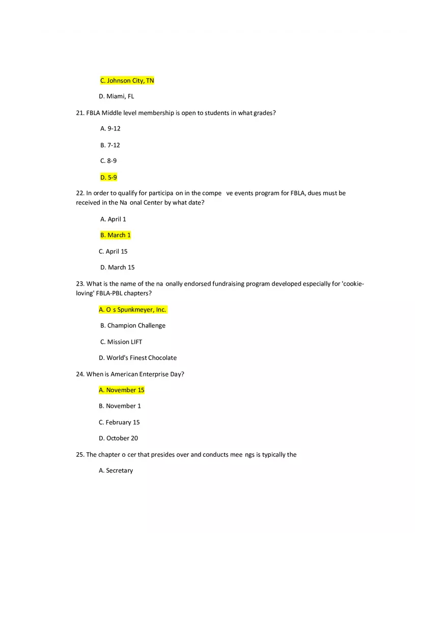 FBLA General Knowledge Test Study Guide - Page 5