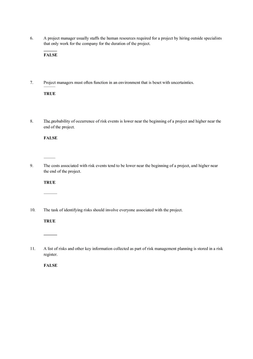Chapter 17 Project Management Quiz Answer Key Part 1 - Page 2