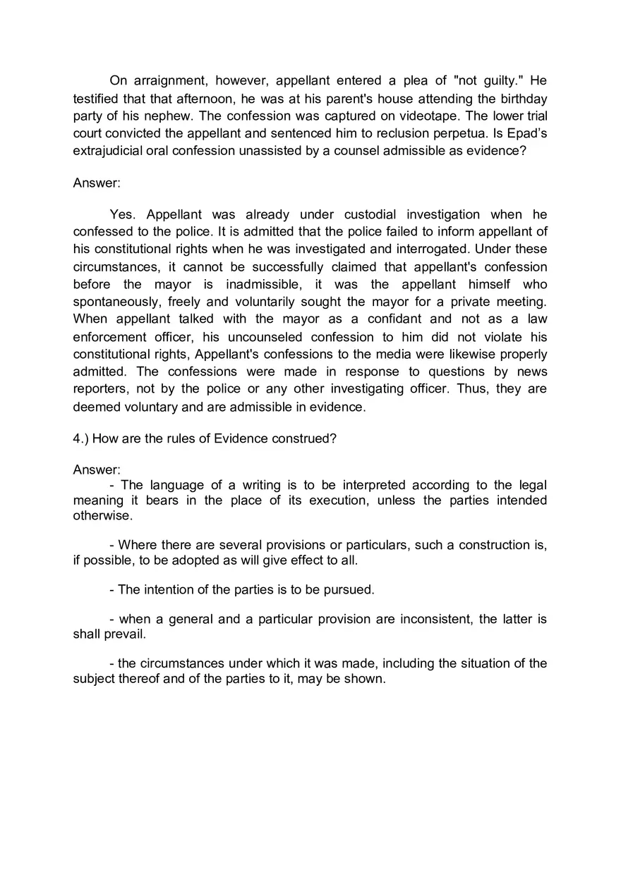 Evidence Question and Answer - Page 2