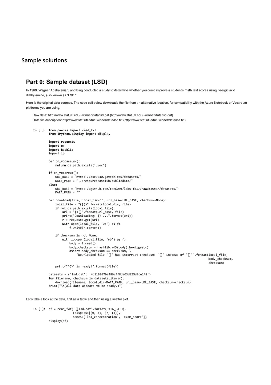 Sample Dataset (LSD) Part 1 - Page 1