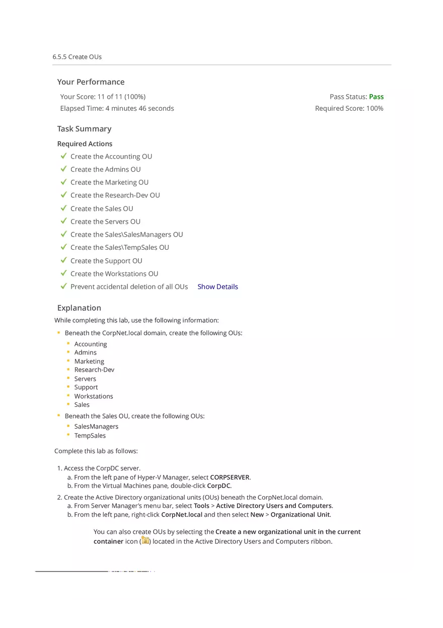 Create OUs - Introduction To Computer And Information Security - Page 1