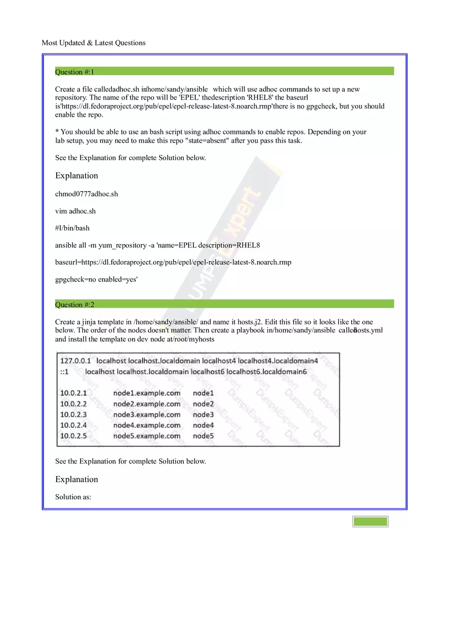 Ad-Hoc Ansible Commands 10 Questions - Page 1