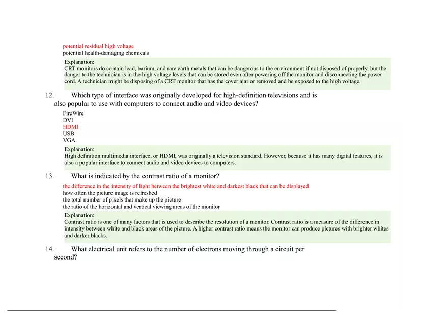 Computer Hardware and System Upgrades Answer Key - Page 9