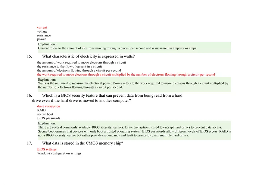 Computer Hardware and System Upgrades Answer Key - Page 10