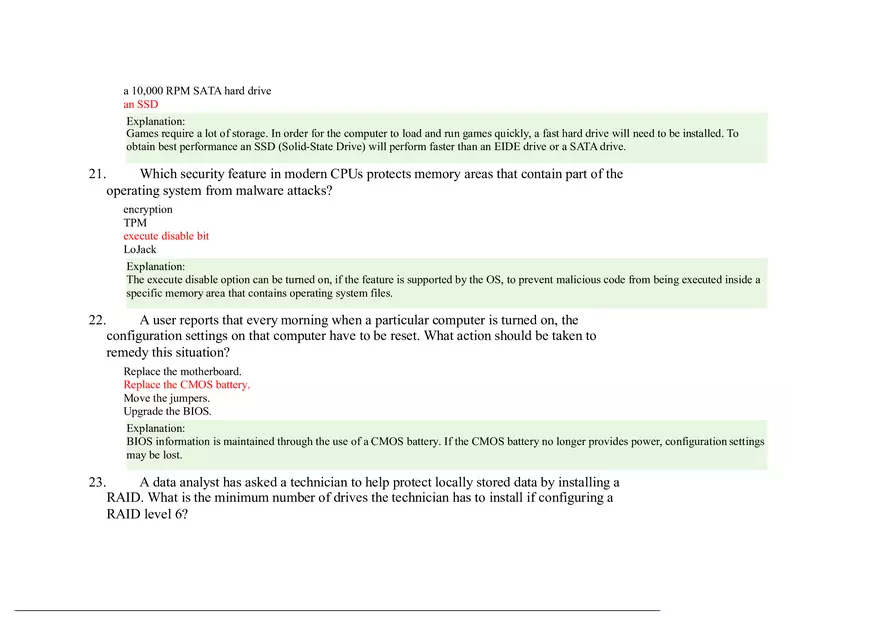 Computer Hardware and System Upgrades Answer Key - Page 12
