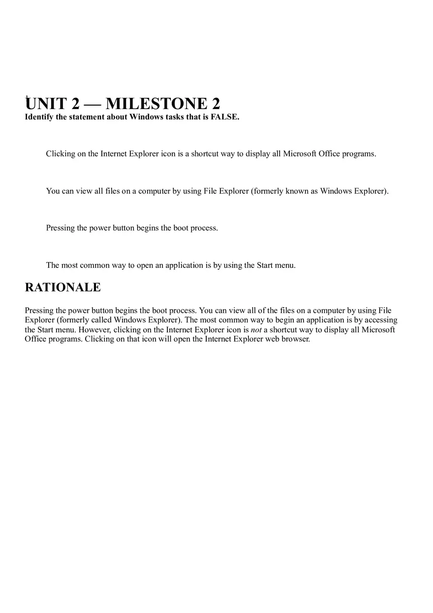 Identify the Statement About Windows Tasks That is False - Page 1
