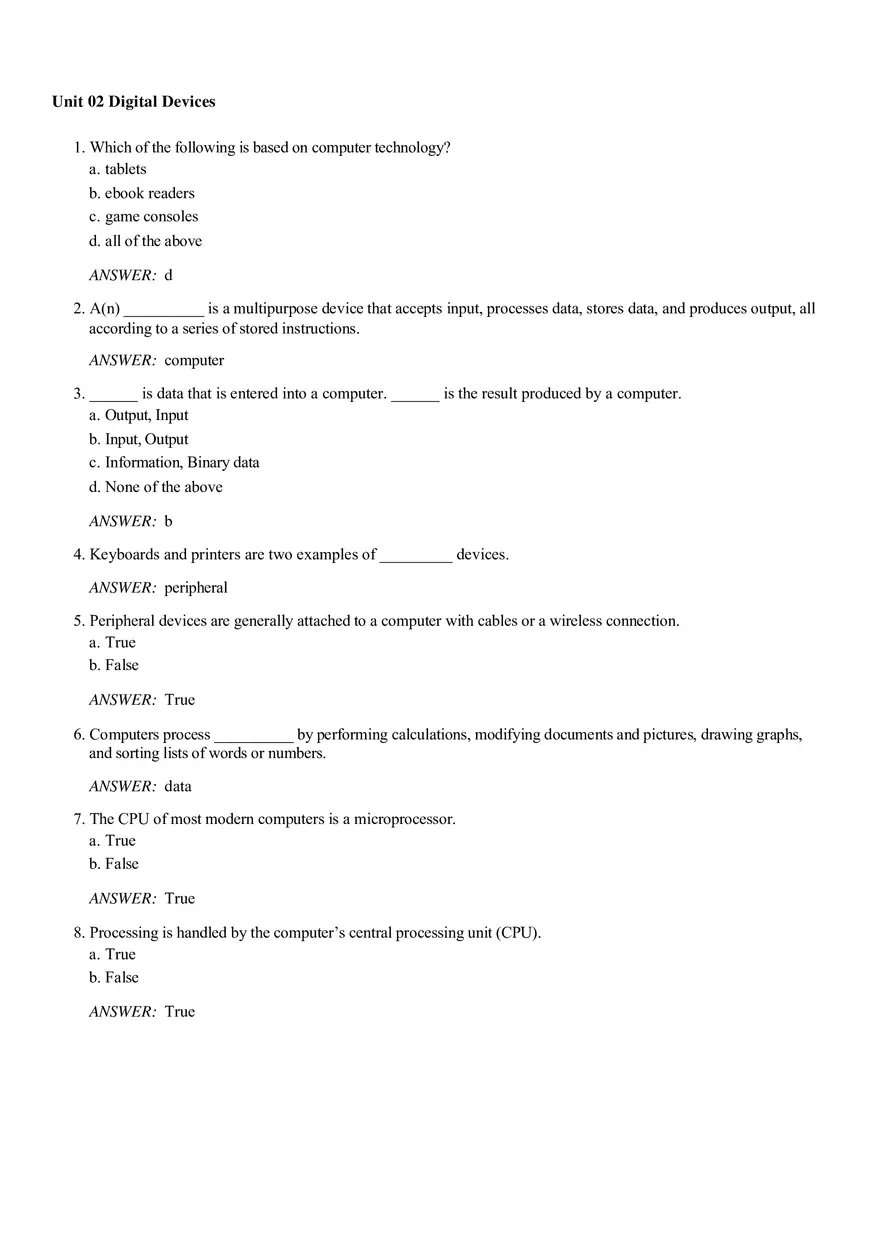 Unit 02 Digital Devices Answer Key - Page 1