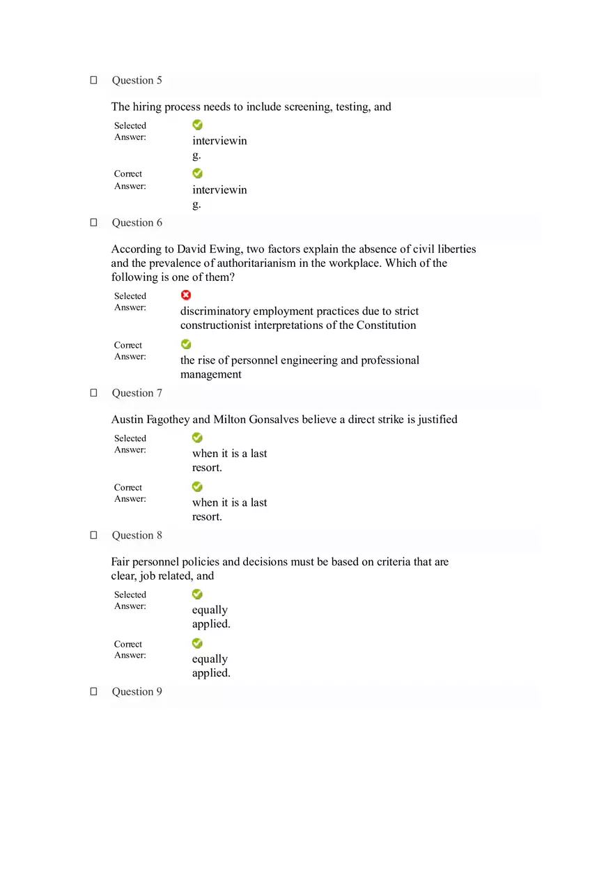 Labor Ethics and Employee Rights Quiz - Page 2