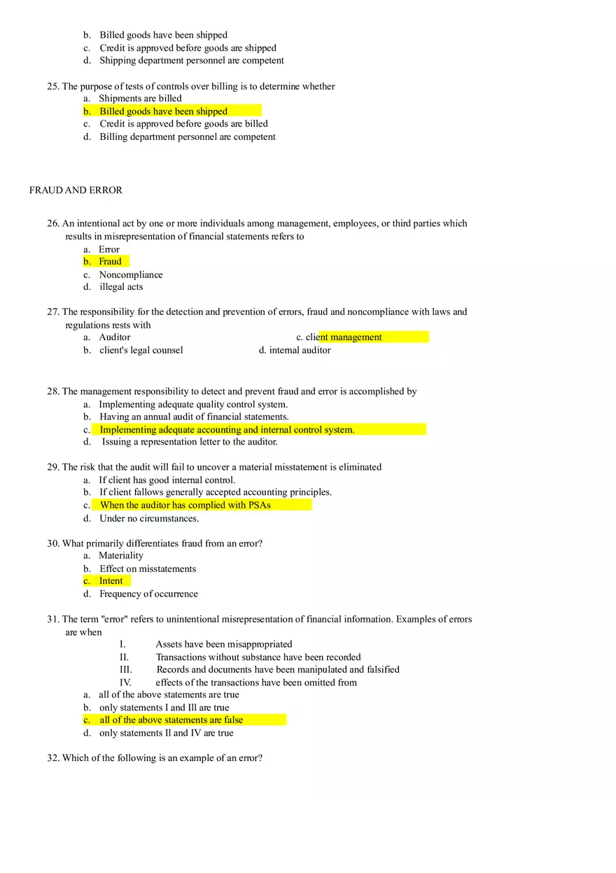 Revenue and Receipt Cycle Quiz - Page 4