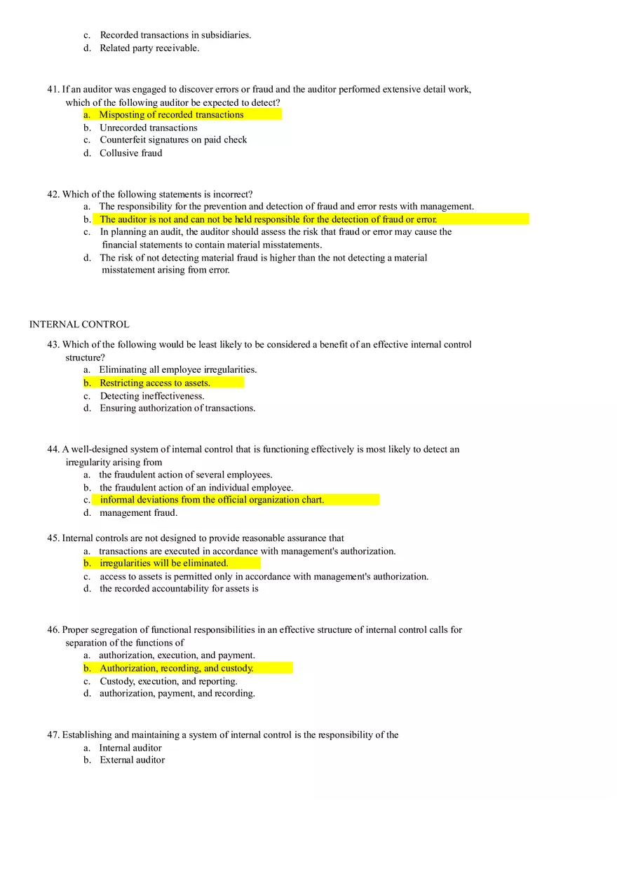 Revenue and Receipt Cycle Quiz - Page 6