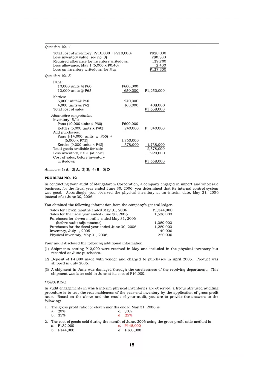 Audit of Inventories Quiz - Page 7