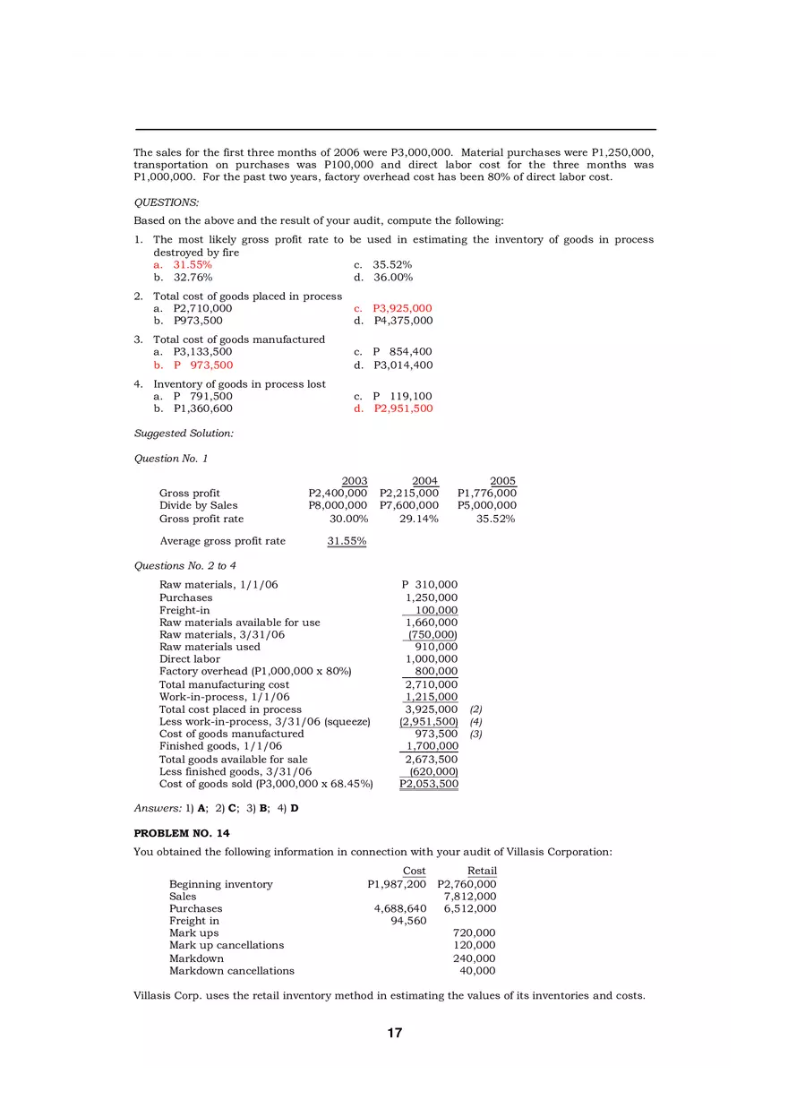 Audit of Inventories Quiz - Page 9