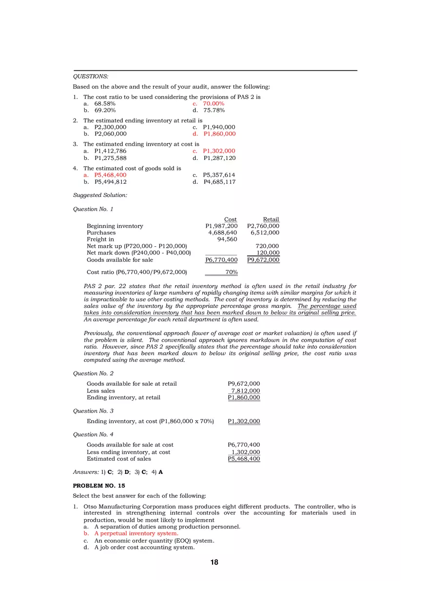 Audit of Inventories Quiz - Page 10