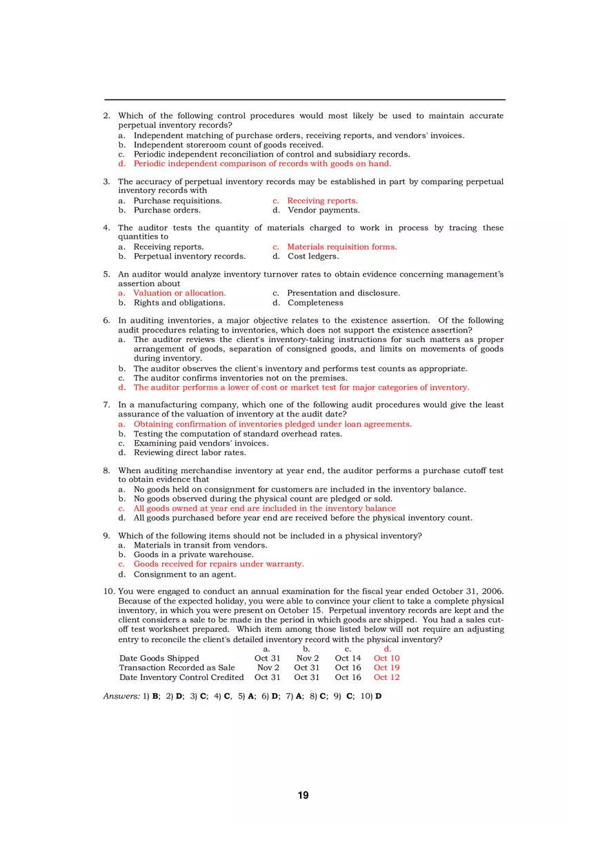 Audit of Inventories Quiz - Page 11