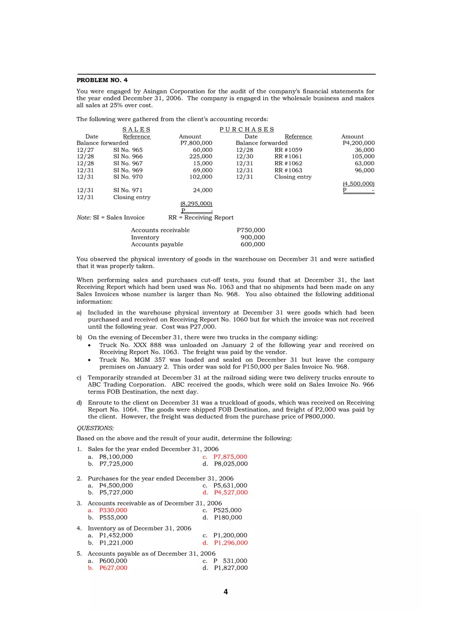 Audit of Inventories Quiz - Page 13