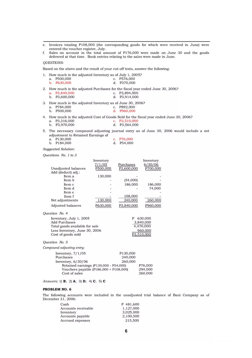 Audit of Inventories Quiz - Page 15