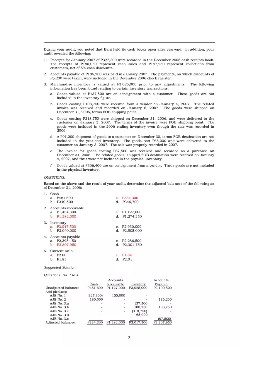 Audit of Inventories Quiz - Page 16