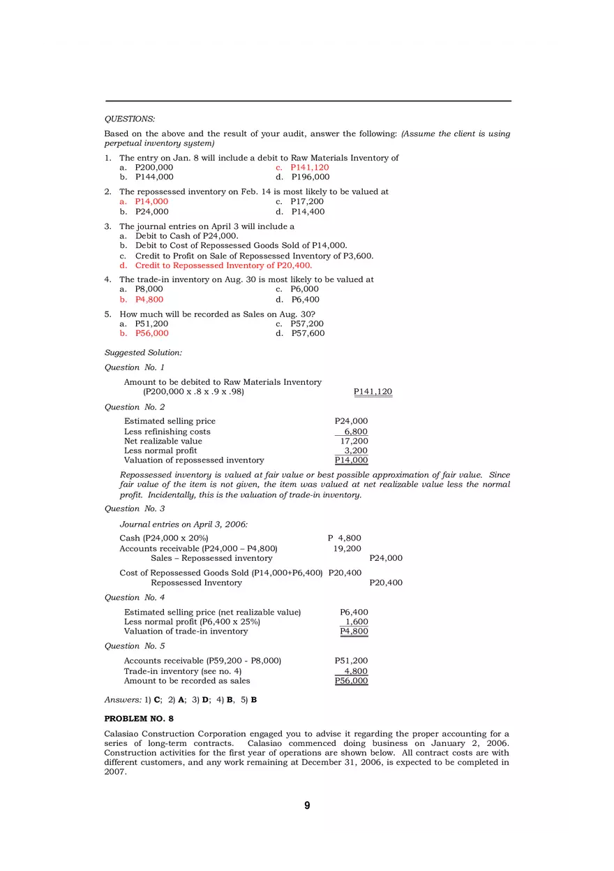 Audit of Inventories Quiz - Page 18