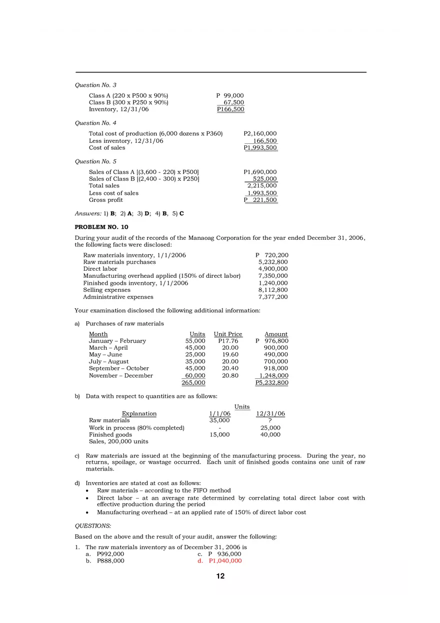 Audit of Inventories Quiz - Page 4