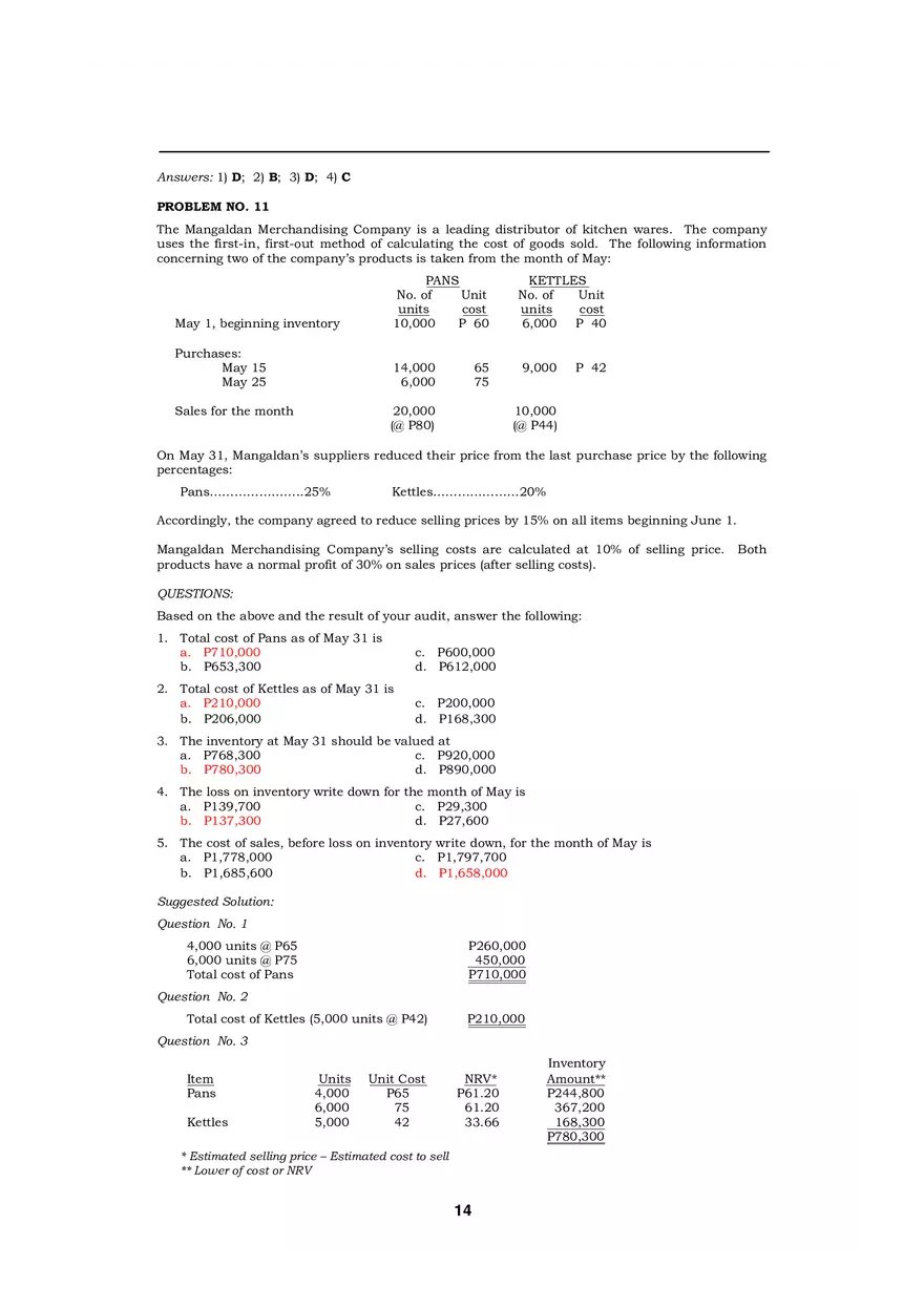 Audit of Inventories Quiz - Page 6